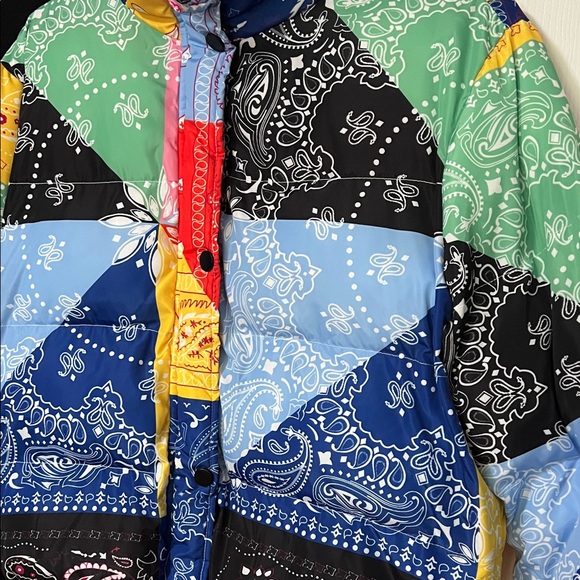 Colorful Patchwork Puffer Jacket - Picture 2 of 5